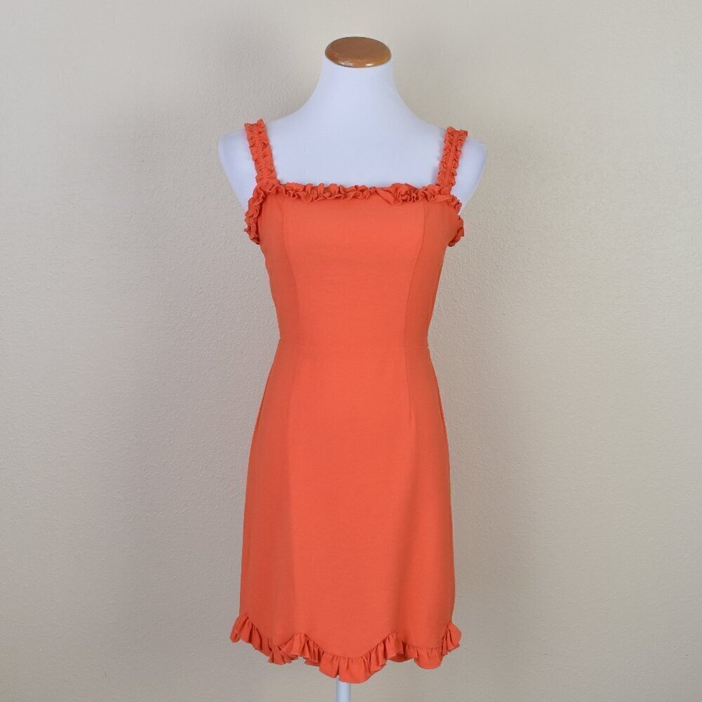 Finders Keepers Chiquita Ruffle Orange Mini Dress - 4 - Picture 1 of 11